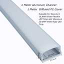 Litever 6-Pack LED Strip Aluminum Channels Super Wide, for Mounting 18mm Width 2835 5050 LED Strip,1 Meter / 3.3 FT Aluminum Channels with Diffused Cover, End Caps, Mounting Clips-LL-007-W-[6 Pack]
