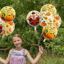12Pcs 18'' Fall Balloons - Thanksgiving Foil Balloons with Turkey, Maple Leaf Designs for Party Decoration