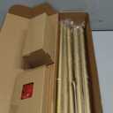 KAMANINA Gold Curtain Rods for Windows 72 to 144 Inch, Long Curtain Rod 32 to 144 Inches (2.6-12ft), 6/8 In Splicing Adjustable Single Drapery Rod with Twisted Cage Finial