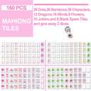 Soulchen 160 Pink Kaleidoscope American Mahjong Tile Set with Acrylic Storage Box & Dice 1.2" 3D Engraved Tiles for Adults Friends Family Game Night Mahjong Travel Size Chinese Game Gifts