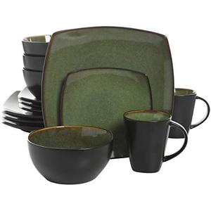 Gibson 99811.16R Dinnerware set, Soho Square, Green, Service for 4 (16pc) Gibson 99811.16R Dinnerware set, Soho Square, Green, Service for 4 (16pc)