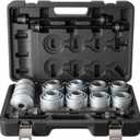 VEVOR Pull and Press Sleeve Kit, 28 PCS, Steel Bush Removal Insertion Sleeve Tools with Carrying Case, Compatible with LCV and HGV Engines, for Removing and Installing Bushings, Bearings, and Seals