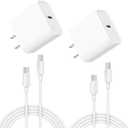 iPhone Charger, 2 Pack 20W USB C Fast Wall Charger Block with 2 Pack 6 FT USB-C to C Cable for iPhone 16 15/15 Plus/15 Pro/15 Pro Max/iPad Pro/Air/Mini, Galaxy, AirPods Pro