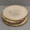 Prsildan 4 Pack Large Wood Circle Slices, 8 to 10 Inches DIY Unfinished Wood Table Centerpieces, Natural Rustic Round Crafts for Indoor Christmas Wedding Party Dcor