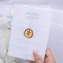 UNIQOOO Wax Seal Stickers - Babys Breath Wedding Invitation Envelope Seal Stickers, Botanical 50 Pcs Self- Adhesive Antique Gold Stickers, Perfect for Invitation, Gift Wrapping, Crafts (Antique Gold)
