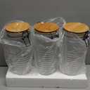 kitchentoolz Glass Storage Canister with Airtight Clasp Lids - Set of 3 Mason Jar Storage Containers for Cereal, Coffee & Rice - 56 Ounce Pantry Organizing Canister Set