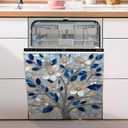 AOHMPT Dishwasher Magnet Sticker Cover Panel Decal Refrigerator Magnetic Sticker Decorative for Kitchen Decoration,Fridge Door Cover, Appliances Stickers (Flower, 23.03"x25.59")