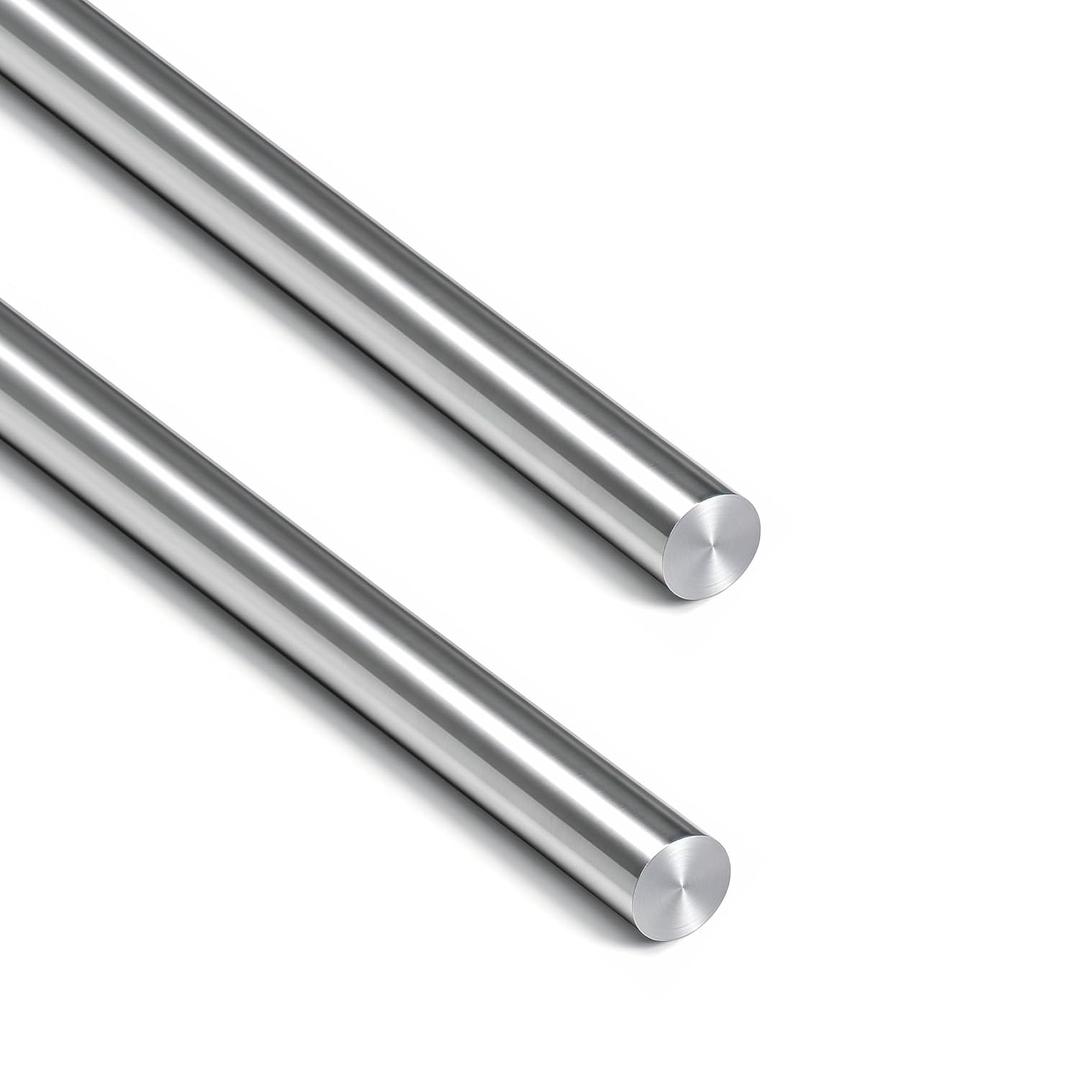 2Pcs 1/4" OD 304 Stainless Steel Rod 36" Length Round Metal Shaft Rods