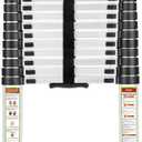 RIKADE Telescopic Ladder, 20.3 ft Aluminum Telescoping Ladder with Stable Hook and Non-Slip Feet, Portable Extension Ladder for Household and Outdoor Working, Max Load 330 lb, Aluminum