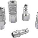 Yolass 1/2NPT Air Hose Quick Connection Accessory Set,1/2 Inch NPT Threads Size,2Pcs High Flow Air Coupler and 3Pcs Air Plug,Widely used in Professional Workplace,Home,Auto Repair and so on