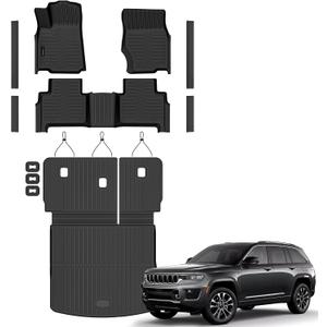 AUXKO Floor+Cargo+Backrest Mat Door Sill for Jeep Grand Cherokee 2022-2026