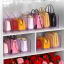 Rose Purse Dividers for Closet, 2 Pack Clear Clutch Purse Closet Organizers, Adjustable Handbag Storage Organizers, Plastic Bookshelf Separator Dividers for Bedroom Office