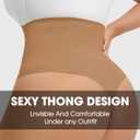 USEASY Belly Support Underwear Slimming Underwear Shapewear Thong for Women High Waist Thong Tummy Control Dark Brown 2XL (Beige, XXL)