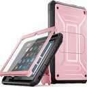 All-New 8 & 8 Plus Tablet 8“,DJ&RPQ Incompatible iPad TCL Full Body Rugged Hands-Free Viewing Stand Back Cover with Screen Protector-Pink
