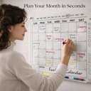 Acrylic Wall Calendar Medium Clear Dry Erase Wall Calendar 24x18 Acrylic Monthly Wall Planner for Home, Office & Family Reusable Transparent Wall Calendar with Markers