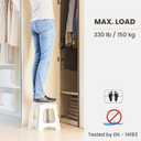 Vigar Compact Step Stool Foldable, 12-1/2-inch Step Stools for Adults up to 330 Pound, Lightweight Stool, Non-Slip Folding Step Stool, Grey Terrazo Pattern