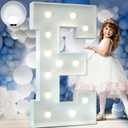 IMPRSV 4FT Marquee Light Up Letters - Cool White E, Large Marry Me & Love Letters for Wedding Decor