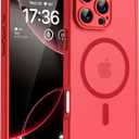 TOCOL for Phone 16 Pro Case, Compatible with Magsafe Charger, Full Camera Protection, Drop Protection, Translucent Matte Phone Case for iPhone 16 Pro 6.3 inch (Red)