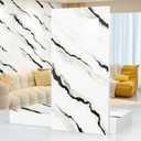 10pcsMarble Peel and Stick Waterproof Wall Panels,Backsplash Tile-23.6"x11.8"PVC Foam Wall Sticker for Kitchen,Living Rooms,Bedrooms TV Walls,Black and White,SlightlyYellowish(Not Real Tile 19.4Sq.Ft)