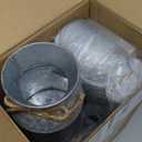 Domensi 6 Pcs Farmhouse Metal Flower Vase Wedding Decor Bulk Rustic Galvanized Milk Can Jug Vase with Bow Flower Bucket for Table Centerpiece Valentine Home (5.12 Inch,Iron Color)