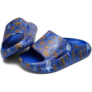 DAYUMKOU Boys & Girls Open Toe Toddler Slippers Children Bathroom Shower Sandals Summer Beach Pool Shoes Royal Blue Size 1.5-2 Big Kid