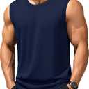 TACVASEN Tank Top for Men Moisture Wicking Cotton Sleeveless Shirts Muscle Gym Workout Causal Summer Tank Tops (Blue, XXL)