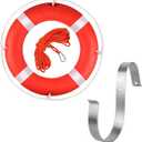 Life Ring 23" Boat Safety Throw Buoy With Reflective Tape & Grab Lines - Orange for Boats, Includes Water Floating Saving Rope and Bracket