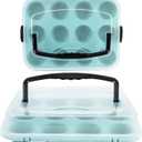 Blue 12-Cup Muffin Pan with Lid, 2-Pack Metal Cupcake Pan with Handle, Portable Blue Muffin Pans Nonstick 12 with Cover Ideal for Easy Carrying, Holiday, Party and Travel