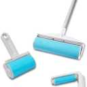 Schticky Lint Roller Set - Reusable & Washable Lint Roller Cleaner for Clothes Sofa Furniture Car Cat Dog Hair - Clean in a Quicky with Schticky (3 Piece Set)