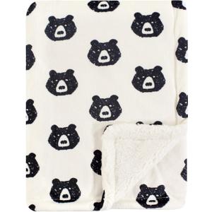 Yoga Sprout Mink Blanket with Sherpa Backing, Bear (One Size)