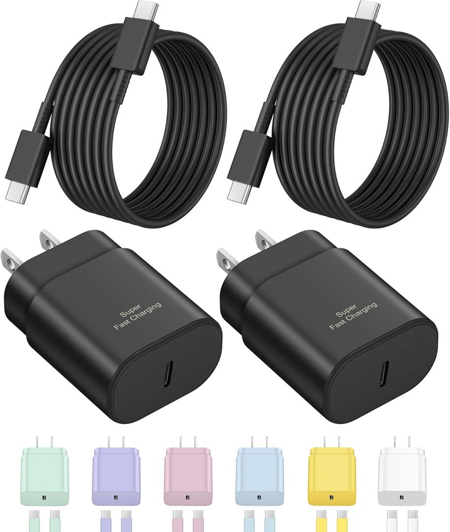 Type C Charger Fast Charging for iPhone 17 16 15, USB C Samsung Chargers Block 25W Super Fast Chargers for Samsung Galaxy S25/S24 S23 S22 S21/iPhone Air/17/17 Pro Max/iPhone 16/16 Pro Max/15 Pro Max