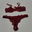 SOLY HUX Women's Bra and Panty Set Floral Lace Underwire Push Up 2 Piece Sexy Lingerie Set M