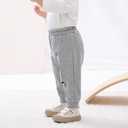 GFQLONG 3 Pack Baby Toddler Boys Cotton Pocket Active Jogger Pants, Casual Solid Elastic Waist Drawstring Sweatpants (6-12 Months, Gray+blue+curry)