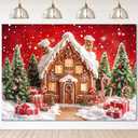 Mocsicka Christmas Backdrop Gingerbread House Christmas Photo Backdrop Gingerbread Xmas Holiday Photography Backdrops (10x7ft)