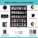 VERANI 35 Baseball Card Display Case - Graded Sports Card Display Frame - Holds Sport Cards with UV Protection Clear View Lockable Wall Cabinet for Football Basketball Hockey Trading Card Large Black
