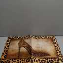 Floor Door Mats Shag Carpet Leopard Print Sexy Female High Heels,Non Slip Super Soft Bath Rugs Vintage Brown Animal Skin Texture,Shaggy Fuzzy Area Rug for Kitchen/Bathroom/Bedroom/Living Room Decor (1624in)