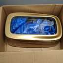 Upgraded Large Automatic Shoe Cover Dispenser, Waterproof & Non-Slip with 200 Disposable Covers, Fits Mens Shoes to Size 12, Heavy Duty for Home, Office, Factory, Indoor Use, Gold Decorative Design (New Big Gold)