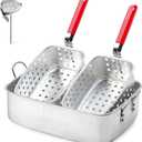 onlyfire 18QT Aluminum Deep Fryer Pot with 2 Baskets
Fish Fryer Basket Set, Heat-Resistant Silicone Handles, For Outdoor Cooking, For Fish Fryers, Chicken Wings and Fries