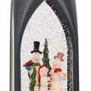 Eldnacele 12 Christmas Snow Globe Lantern Snowman with Music & Timer, USB Lined/Battery Operated Lighted Water Glittering Lantern for Christmas Festival Decoration Gifts  Snowman