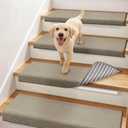 COSY HOMEER Bullnose Carpet Stair Treads, Peel and Stick Non-Slip Stair Treads for Wooden Steps, 11" x 30" Indoor Stair-Runner Rugs (14Pc, Beige)