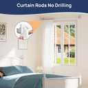 ENJOYBASICS No Drill Curtain Rods for Window 28 to 60 Inches, 5/8 Inch Diameter Renter Friendly Drapery Rod with Adhesive Brackets without Drilling, Adjustable from 27 to 65 Inches, Nickel