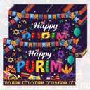 30 Pcs Purim Festival Themed Disposable Placemats Rectangular Cartoon Placemats The Perfect Choice for Holiday, Party, Home Kitchen, and Dining Table Decorations