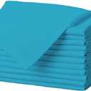 Gee Di Moda Cloth Napkins - 17 x 17 Inch Caribbean Dinner Napkins - Set of 12 Soft & Absorbent Washable Fabric Cloth Table Napkins with Hemmed Edges for Hotel Restaurant, Holiday Parties & Wedding