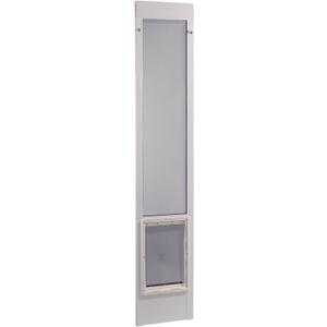 Ideal Pet Products Aluminum Pet Patio Door, Adjustable Height 77-5/8" to 80-3/8", 10-1/2" x 15" Flap Size, White