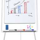 maxtek Easel White Board - Magnetic Tripod Whiteboard Portable Dry Erase Board 36 x 24 inches Flipchart Easel Board Height Adjustable, 3' x 2' Portable White Board (*Silver)