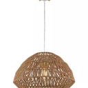 2pcs Niamh 1-Light natural Pendant Light with Rattan Shade, Brown
