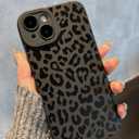 for iPhone 15 Plus Case 6.7 Inch 2023, Aesthetic Leopard Cheetah Print Phone Case for Women Girls Men, Slim Silicone Protective Phone Cover for iPhone 15 Plus, Black Leopard