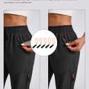 Womens Hiking Pants Quick Dry Water Resistant Lightweight Travel Golf Cargo Safari Pants Zipper Pockets (Black, XXL)