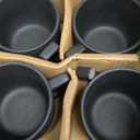 MIAMIO - 16-pc Dinnerware Set Black/Modern Ceramic Tableware/Dinnerware/Set for 4 Persons - Oasis Collection