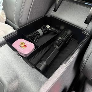 Xaido Center Console Tray Compatible with Ford Bronco 2025 2026 4-Door Automatic Transmission, Center Console Armrest Box Organizer, Black (Not for 2-Door & Bronco Sport)